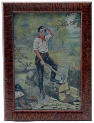 Picture of Abraham Lincoln the Rail Splitter - Oil on Linen by Frank R. Johnson