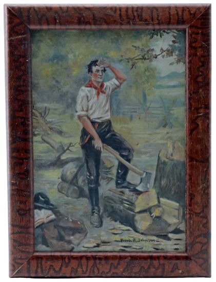 Picture of Abraham Lincoln the Rail Splitter - Oil on Linen by Frank R. Johnson