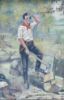 Picture of Abraham Lincoln the Rail Splitter - Oil on Linen by Frank R. Johnson