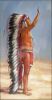 Picture of 1981 Indian Chief in Prayer, Watercolor by Hubert Wackermann