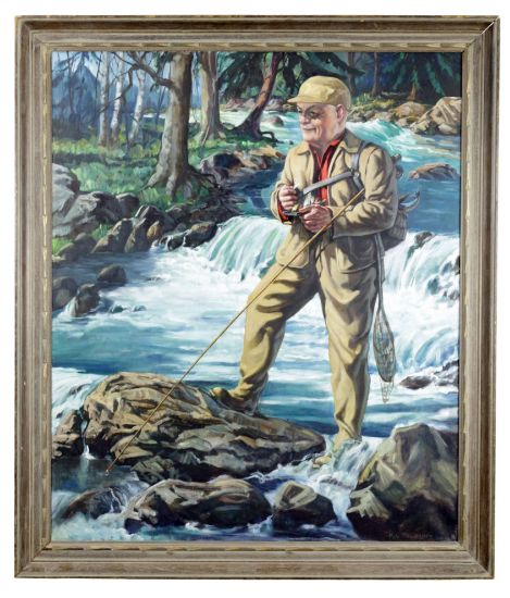 Picture of Fly Fishing, Oil on Linen, Meta Grimm Lacey