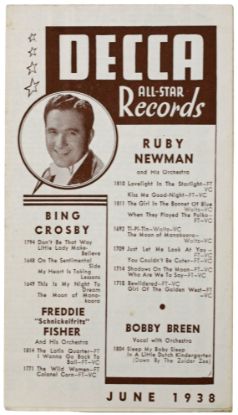 Picture of Decca All-Star Records, June 1938