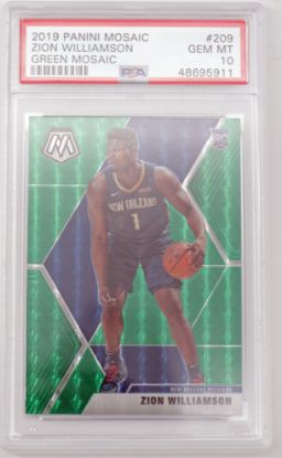 Picture of 2019 Zion Williamson Panini Green Mosaic Card, PSA 10