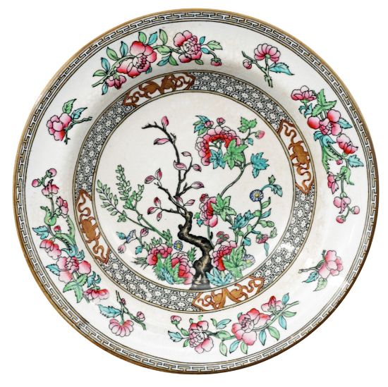 Picture of Antique Minton Porcelain Bread & Butter Plate, Indian Tree Pattern