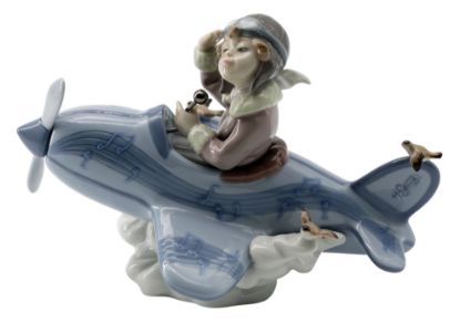 Picture of Over the Clouds, Vintage Lladro Porcelain Airplane Sculpture