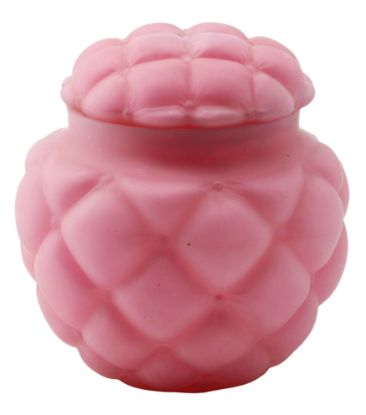 Picture of Antique Pink Quilted Glass Jar with Cover by Consolidated Lamp & Glass
