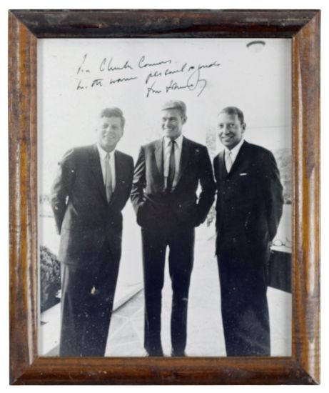 Picture of 1963 President John Kennedy and Chuck Connors White House Photograph