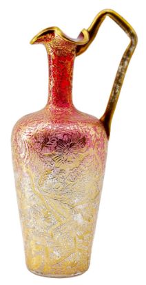Picture of Antique Handblown Bohemian Gilt Art Glass Ewer