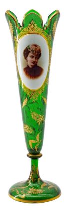 Picture of Antique Bohemian Gilded Portrait Vase