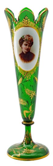 Picture of Antique Bohemian Gilded Portrait Vase