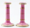 Picture of Antique Old Paris Porcelain Pink Candlesticks, pair