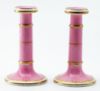 Picture of Antique Old Paris Porcelain Pink Candlesticks, pair