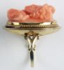 Picture of Antique 14K Gold Coral Ring with Bust of Woman or Medusa