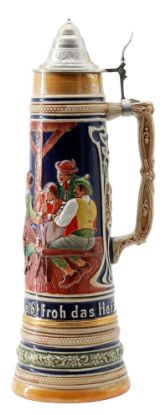 Picture of Vintage German 3L Beer Stein Relief Molded
