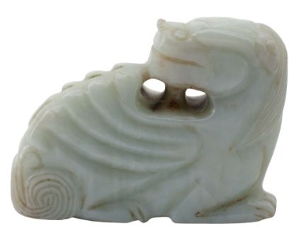 Picture of Antique Chinese Jade Toggle Carving of Qilong