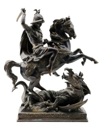 Picture of Vintage Bronze Saint George Killing the Dragon