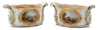 Picture of Antique Sevres Porcelain Cuvette a Fleurs, Pair