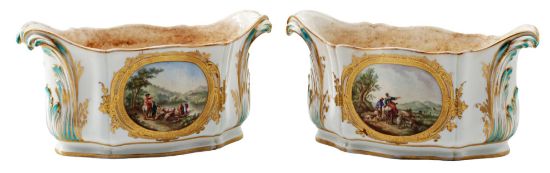 Picture of Antique Sevres Porcelain Cuvette a Fleurs, Pair