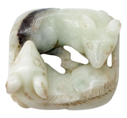 Picture of Antique Chinese Carved Jade Animal Group