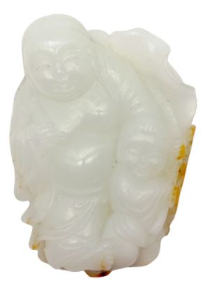 Picture of Antique Chinese Jade Carving Group of Liu Hai with Boy
