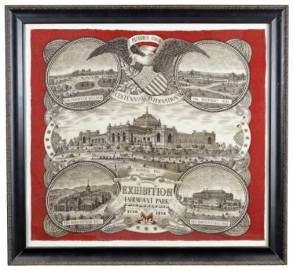 Picture of Antique Centennial International Exhibition Souvenir Scarf
