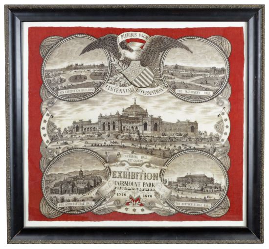 Picture of Antique Centennial International Exhibition Souvenir Scarf