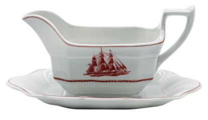 Picture of Replacement Wedgwood Gravy Boat with Attached Underplate - Flying Cloud