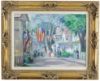 Picture of Edgartown Street Lined with Flags - Framed Oil on Canvas