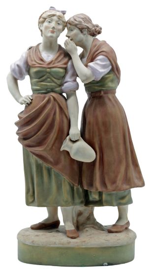 Picture of Antique Royal Dux Figural Group of Two Women Confiding