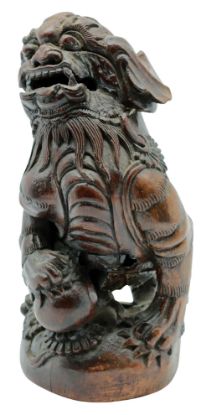 Picture of Antique Chinese Carved Wood Foo Dog