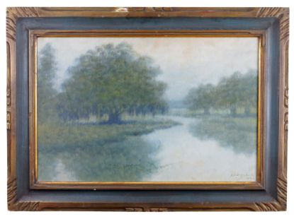 Picture of Louisiana Bayou, with Oak and Cypress Trees by Alexander J Drysdale