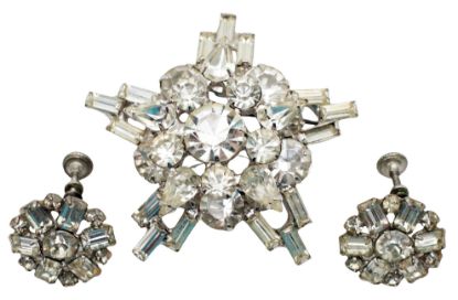 Picture of Vintage Clear Rhinestone Demi Parure by Juliana