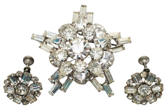 Picture of Vintage Clear Rhinestone Demi Parure by Juliana