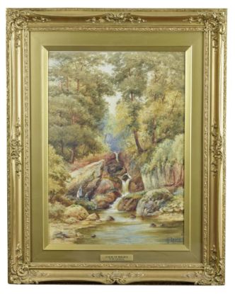 Picture of View in Wales - Framed Watercolor - by Harold Lawes