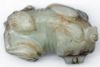 Picture of Chinese Carved Jade Triadic Group of a Foo Dog with Bird and Snake