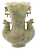 Picture of Antique Chinese Archaistic Carved Jade Mythical Bird Vase